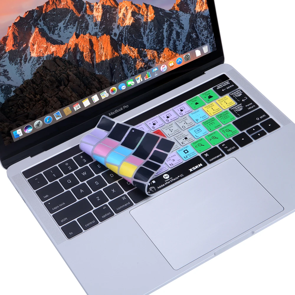 Чехол XSKN для клавиатуры с эффектами Adobe After Macbook 13 15 A1706 A1707 (выпуск 2016 Touch ID)