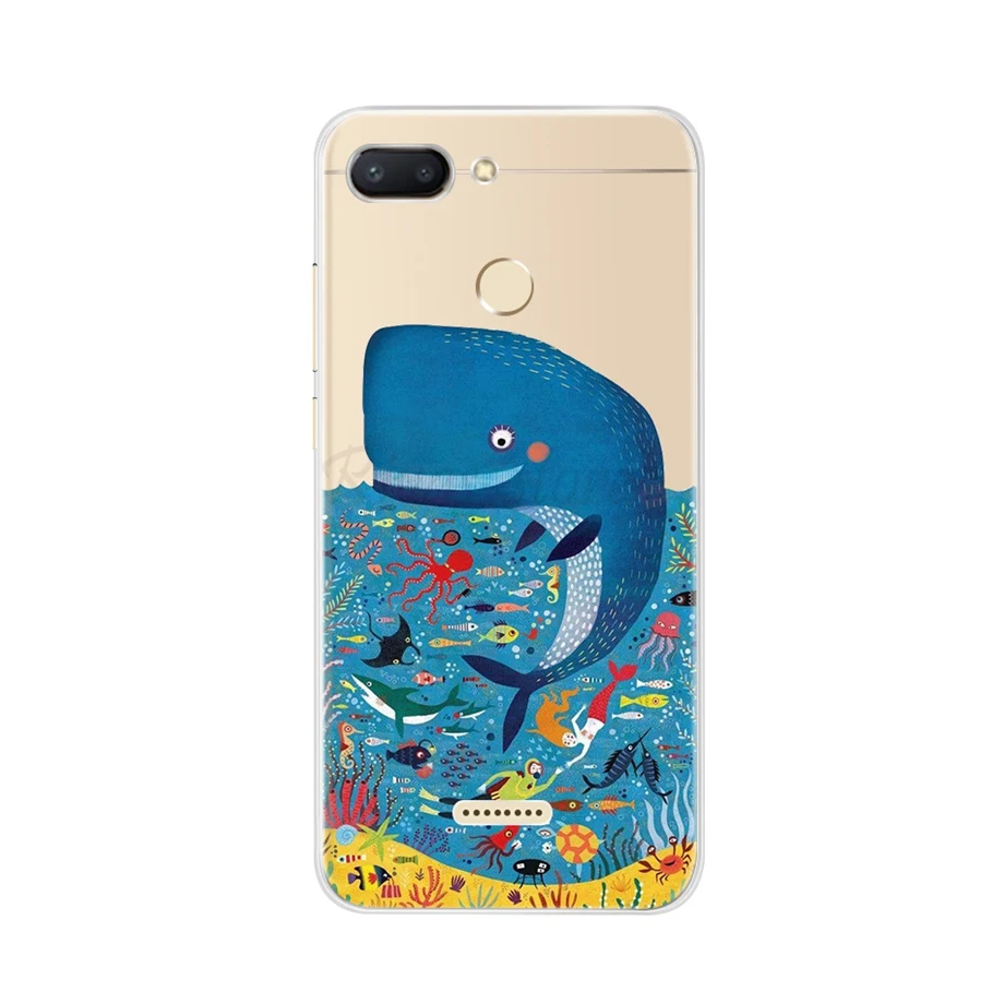 Чёрный матовый Чехол для Xiomi Xiaomi Redmi 6, ТПУ силиконовый чехол для телефона, чехол s с цветочным принтом для Xiaomi Redmi6 Redmi 6, чехлы бамперы - Цвет: Чёрный матовый