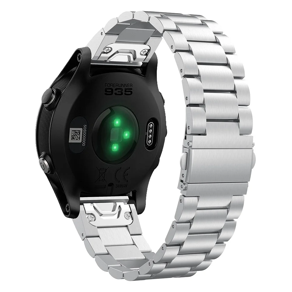 Silver 20 мм 22 26 Нержавеющая сталь ремешок для Garmin forerunner Fenix 3 5 935 5X 5S Quick Release смотреть группы браслет - Цвет ремешка: Silver
