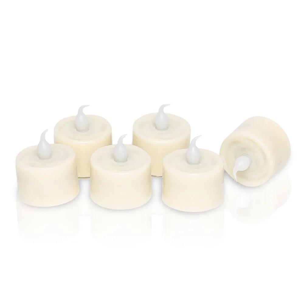 1 5 дюймов гладкой Беспламенного Обету Tealight светодиодные свечи с 6 час таймер для