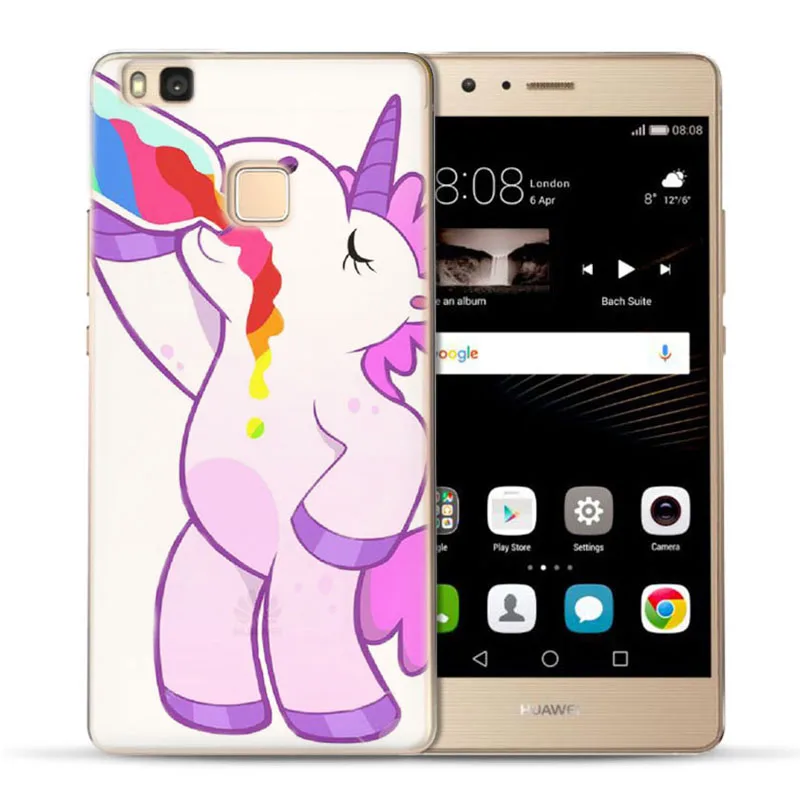MLCRIYG мягкий чехол для телефона Huawei P9 Lite/P8 Lite/P10 Lite TPU красочный пейзаж Единорог