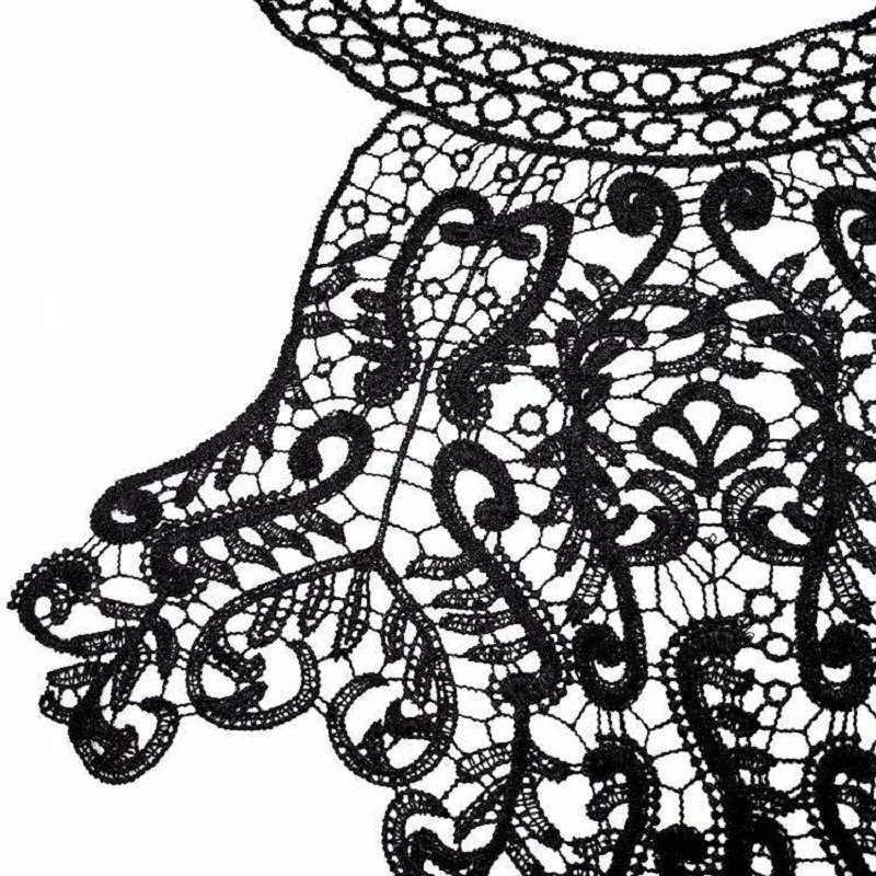 1 шт. Цветочная вышивка цветочное кружево шейный воротник аппликация краями