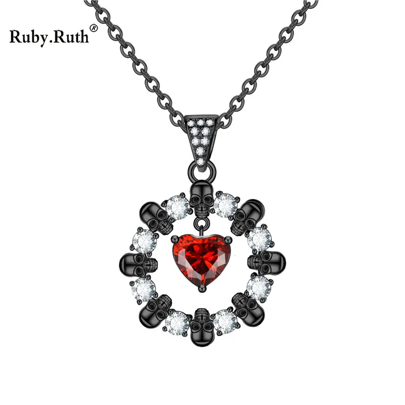 

Ожерелье с черепом в стиле панк, женская подвеска с кристаллами из циркона, свадебный подарок, ювелирные изделия, Прямая поставка