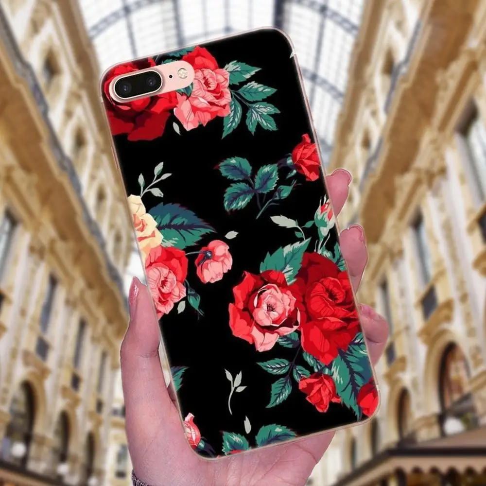 Одуванчик на черном деревянном розовом цветке для Huawei Honor 4C 5A 5C 5X 6 6C 6A 6X 7 7X 8 9 V8 V10 Y3II