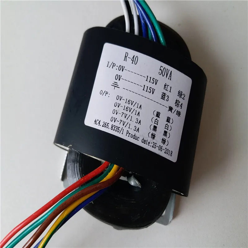 16V 1A 7V 1.3A R Core Transformer 50VA R40 transformer 115V/115V вход DAC tube Headphone Предварительный усилитель