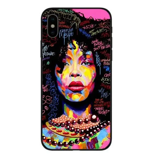 Модные африканские девушки Жесткий ПК телефон чехол для iPhone 7 XR XS Max 6 6 S Plus 5 5S SE 8 8 Plus Melanin queen чехол для iPhone X