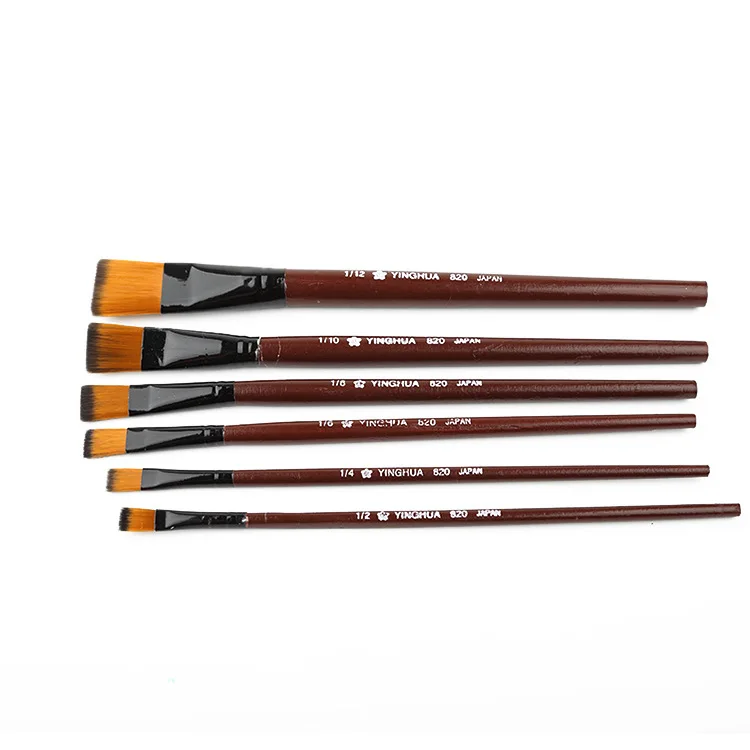 6Pcs High Quality Artist Nylon Hair Wooden Handle Watercolor Acrylic Oil Paint Brush Set For Drawing Painting Art Supplies | Канцтовары