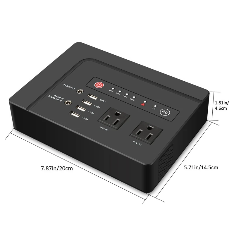 110V 42000mA портативный внешний аккумулятор Универсальный AC/DC Солнечный USB разъем для хранения энергии источник питания