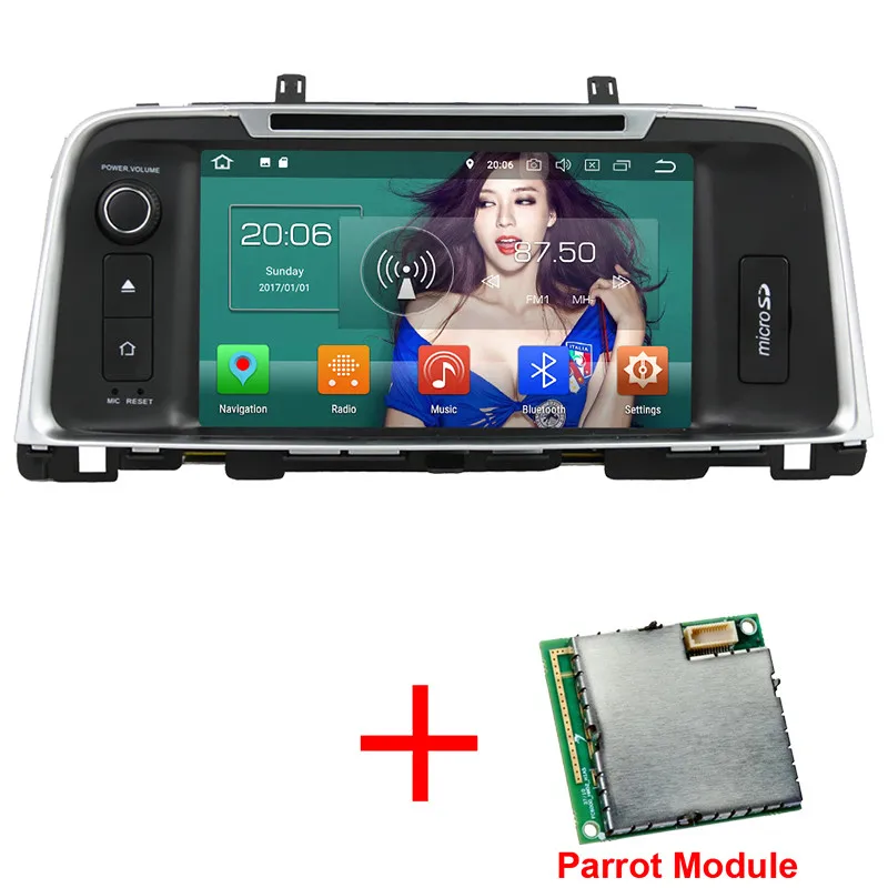 Radio Parrot Module KLYDE 8 дюймов Восьмиядерный PX5 4G wifi Android 8,0 4 Гб ОЗУ 32 Гб ПЗУ BT автомобильный DVD мультимедийный плеер радио для Kia K5 Optima - Цвет: Radio Parrot Module