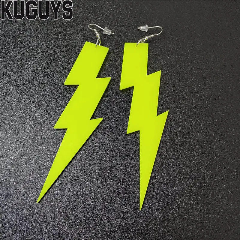 Light yellow KUGUYS, 15 цветов, 115 мм, сережки-молния для женщин, карамельный цвет, Индивидуальные Акриловые длинные висячие серьги, ювелирное изделие, мода - Окраска металла: Light yellow