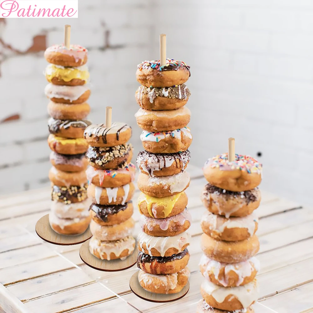 PATIMATE деревянные подставки для пончиков украшения свадебной вечеринки держатель