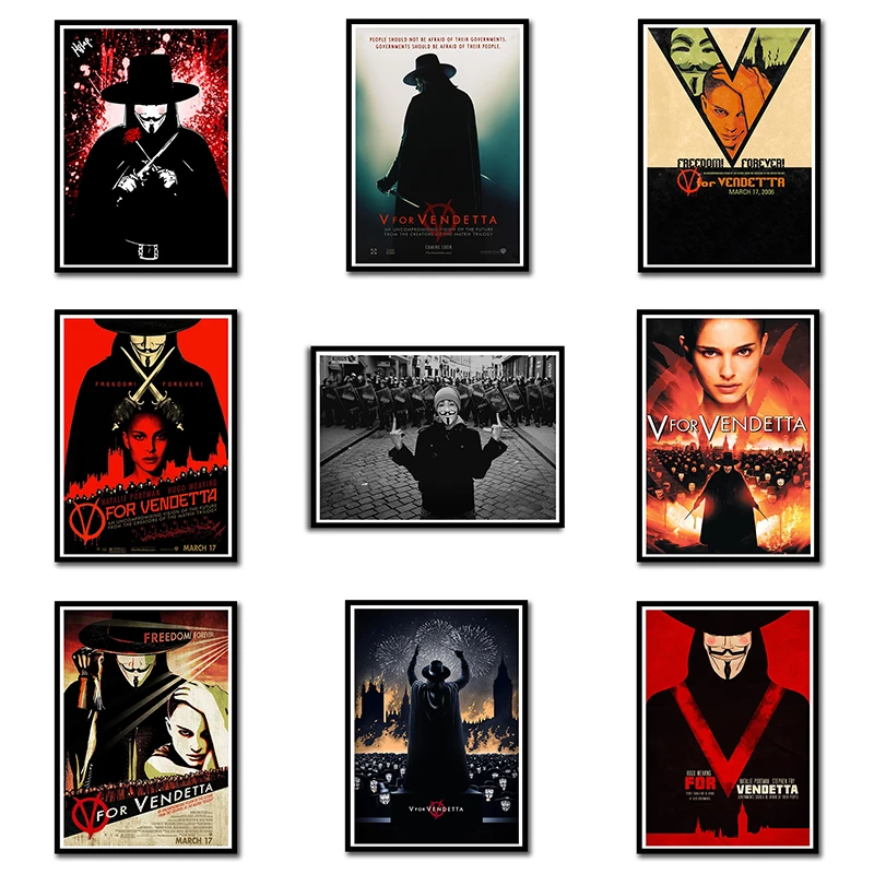 V для vendetta постер ясное изображение наклейки на стену украшение дома хорошее
