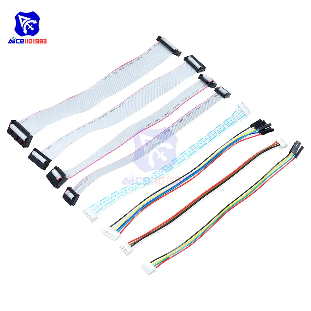 Эмулятор V8 JTAG адаптер конвертер для J-Link с 8 шт. 4 Pin 6 Pin 10 Pin 20 Pin серый плоский кабель для передачи данных Dupont провод
