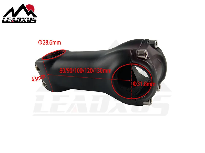 Leadxus ZST01 T800 вынос руля велосипеда из углеродного волокна, 6 и 17 градусов 80/90/100/110/120/130 мм горных и шоссейных велосипедов велосипеда руль углеродный стержень