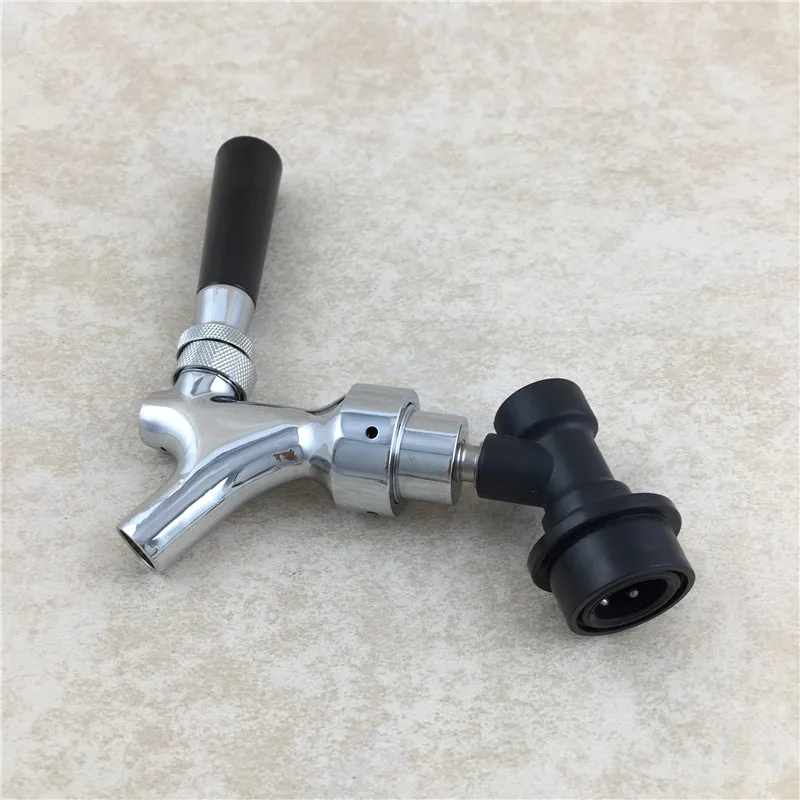 

New Homebrew Beer Tap Polished Chrome Draft Beer Faucet - Keg Tap Kegerator Spout With Ball Lock Quick Disconnect Kit