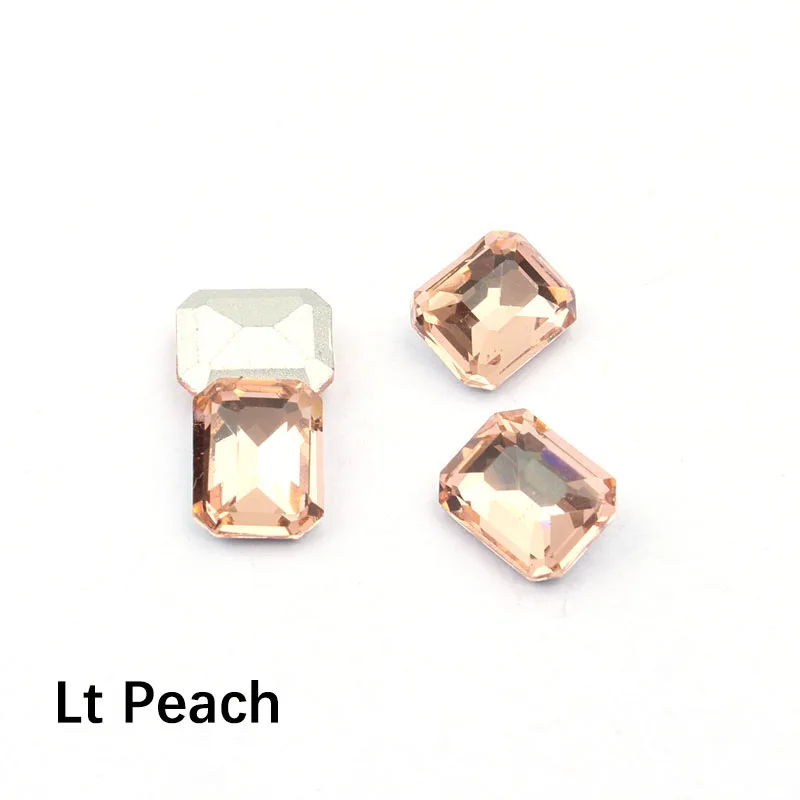Lt peach Разноцветные стразы для дизайна ногтей с кристаллами AB, золотые стразы, прямоугольные камни, драгоценный камень для ногтей, художественные талисманы, 3D украшение, маникюр, доступ - Цвет: Lt peach
