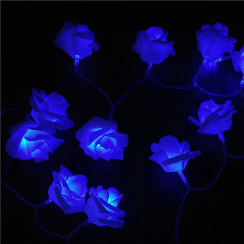 Синий YIYANG 2 м 20LED Свадебные розы влюбленные Дата цветок световые гирлянды AA батарея Рождество фестиваль вечерние декоративные огни Lumiere Rosa - Испускаемый цвет: Синий