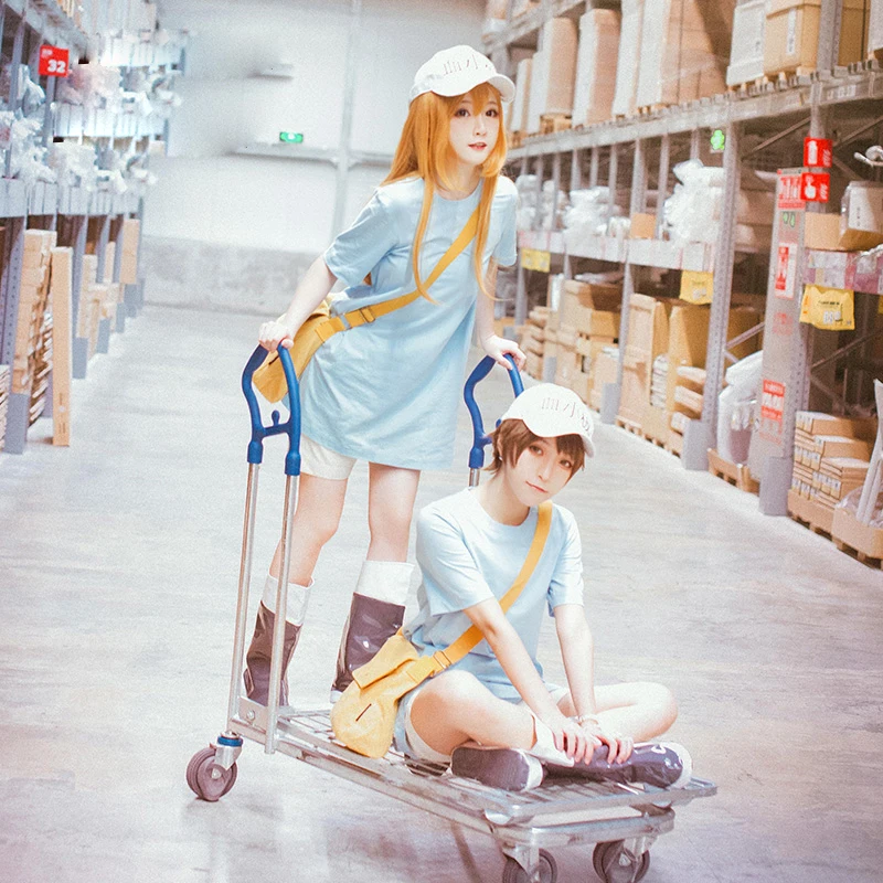 Женский костюм для косплея аниме Cells at Work футболка на платформе шляпа девочек| |