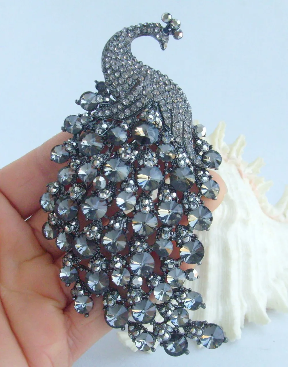 Винтажная подвеска в виде стразы черного и серого цвета 4 33 дюйма EE05651C2