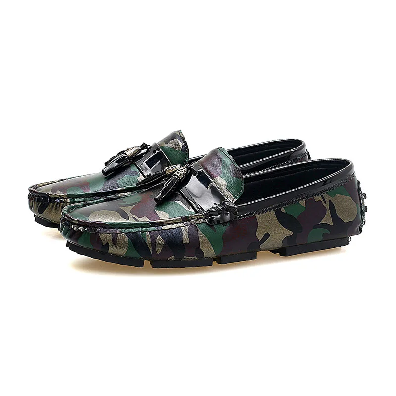 VulusValas Для мужчин повседневная обувь слипоны круглый носок дышащая Camo Туфли без