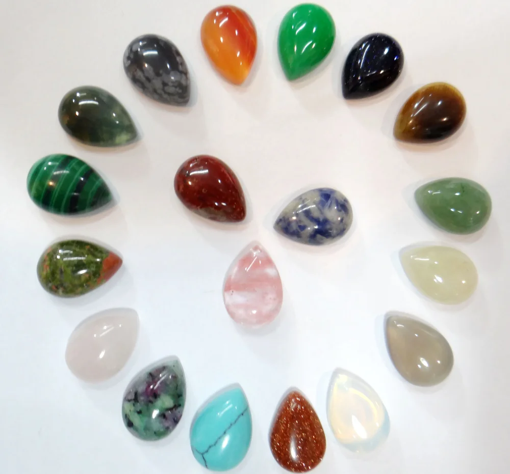 18*25 мм натуральный камень кварц Кристалл бирюзы капли воды кабошон кулон для diy