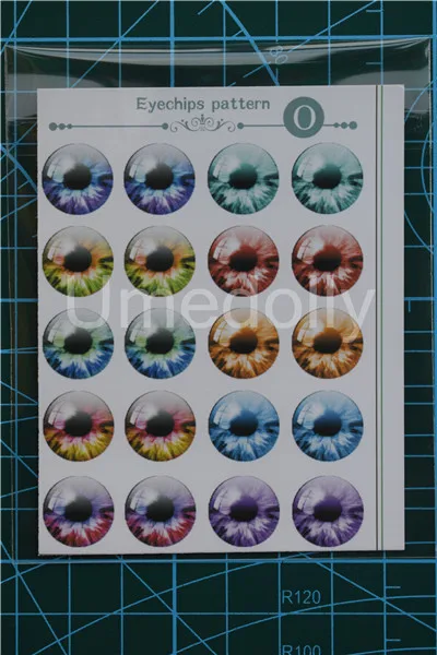 1pcs eye pattern O Blyth кукольные глазные фишки узорные бумажные тонкие стеклянные наглазники DIY куклы аксессуары для глаз - Цвет: 1pcs eye pattern O