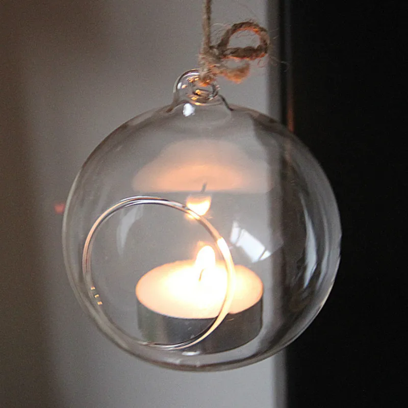 christmas tree decorations Hanging Tealight Holder Glass Terrarium Globe Candle Candlestick Wedding Decor | Дом и сад