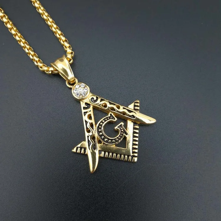 Бесплатная доставка mason Masonic AG ожерелье из титановой стали Хип хоп кулон Модные