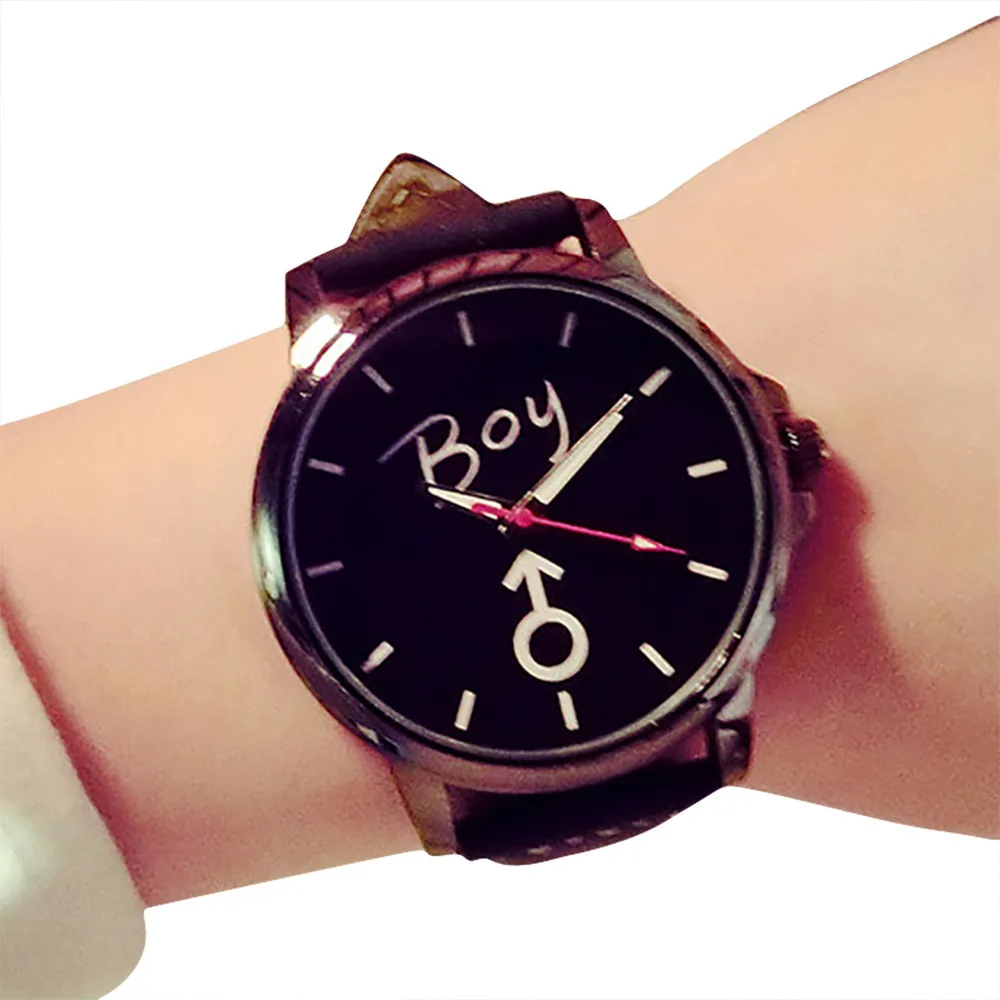 Montre Femme, аналоговые кварцевые наручные часы для влюбленных, Изысканные часы, роскошные женские часы с кожаным ремешком, женские часы - Цвет: bk