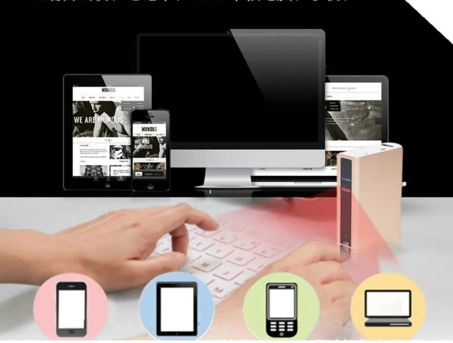Лазерная виртуальная Bluetooth клавиатура зарядка планшет мобильный телефон