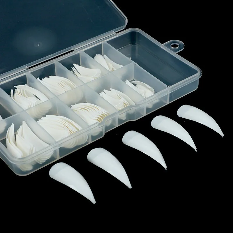 100 шт./кор. натуральные белые прозрачные накладные ногти половинные овальные