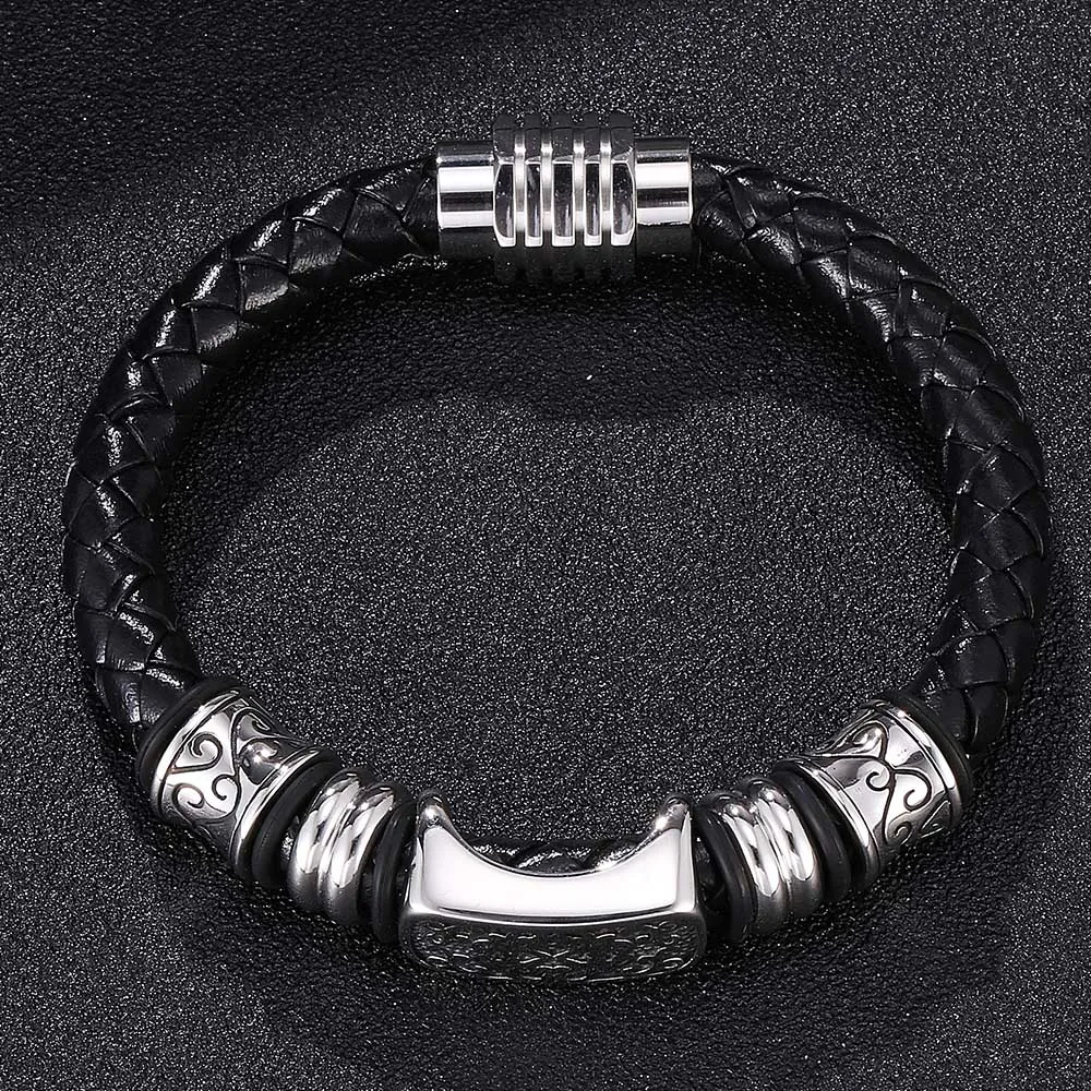 Мужские браслеты из натуральной кожи ювелирные изделия в стиле панк подарок на