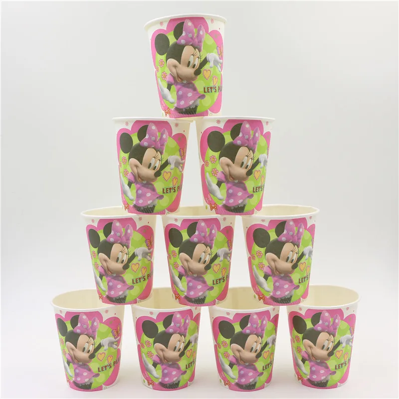 Одноразовые Минни Партия Декорации Бумажные Стаканчики Пластин Салфетки для