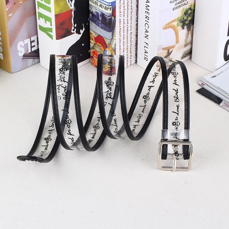 Женский поясной ремень прозрачный длинный платье с металлической пряжкой