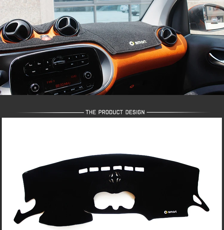 Smart Fortwo ForFour автомобиля передней панели крышка Солнцезащитный Коврик Pad центральной консоли протектор Pad с антибликовым покрытием коврик для автомобиля