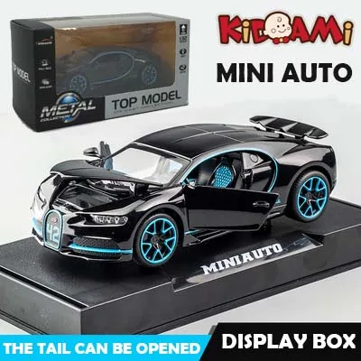 Black-Box KIDAMI 1:32 Сплав Bugatti Chiron оттягивающая литая под давлением масштабная модель автомобиля коллекция автомобиля подарок миниавто Игрушки транспортные средства игрушки для детей - Цвет: Black-Box