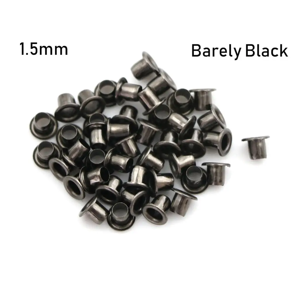 barely black 1.5mm 50 шт Мини ушко кнопки для DIY кукла пояс металлические пряжки кнопки, сумок, обуви, одежда аксессуары для шитья 1,5/2,0/2,5 мм - Цвет: barely black 1.5mm