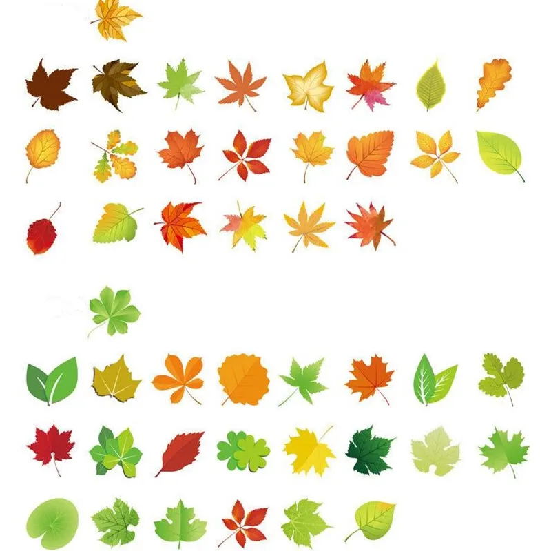 46PC/Pack Cute Leaf Scrapbooking Stickers Diary DIY Decorative Seal Paste Embellishments Creative Material Craft Paper | Дом и сад