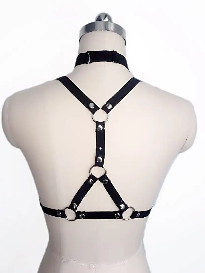 Новинка 2017 модная женская грудь goth с круглым кольцом шипами подвязка пояс клетка