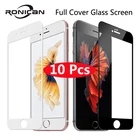 Закаленное стекло с полным покрытием для iPhone 7 8 Plus, защитная пленка для экрана iPhone X, XS, 11, 12, 13Pro Max, XR, 5s 6s, SE, 10 шт.