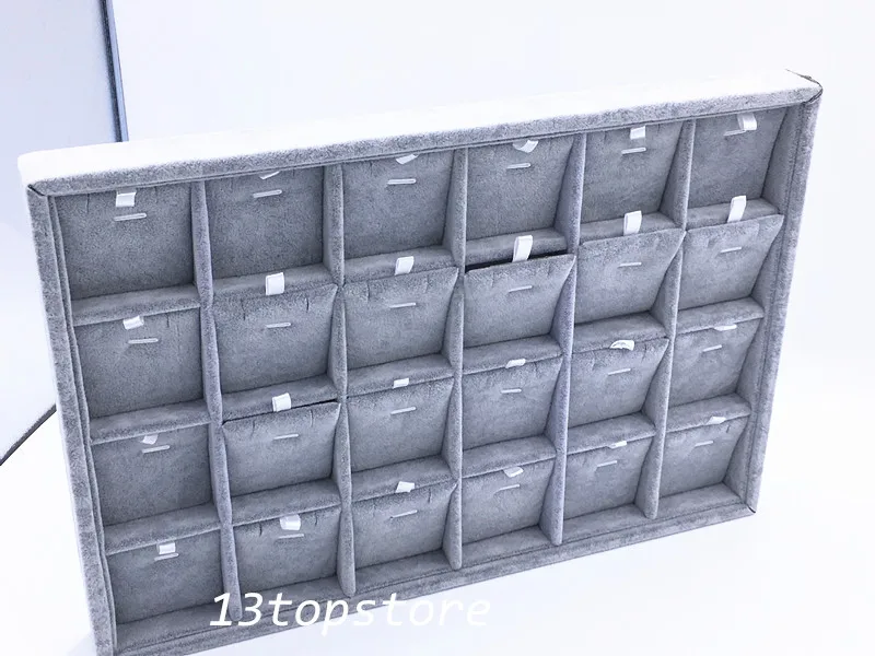 35*24 оптовая торговля серый лед бархат ювелирных изделий дисплей лоток ожерелье