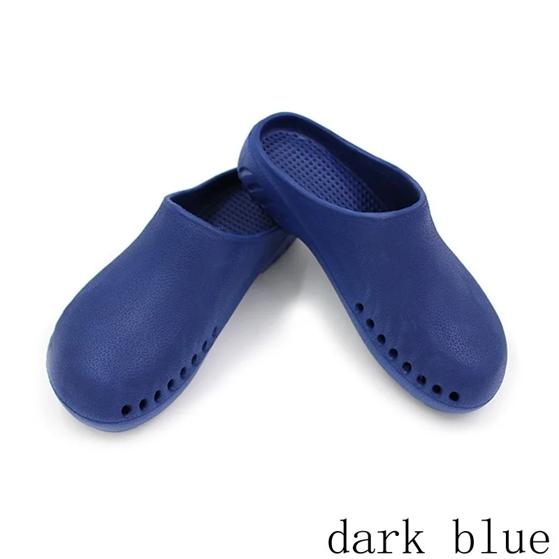 dark blue Легкие резиновые шлепанцы обувь для медсестры нескользящая обувь для скраба хирургическое отделение с замочком Нескользящие тапочки - Цвет: dark blue