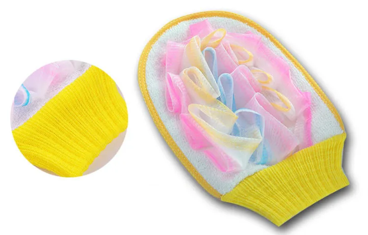 1 шт. полотенце для мытья длинная щетка ванны полотенца сетчатая губка тела