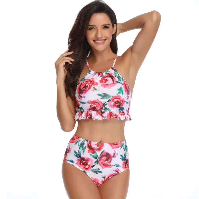 Семейные купальники для мамы и дочки женский сексуальный бикини детский