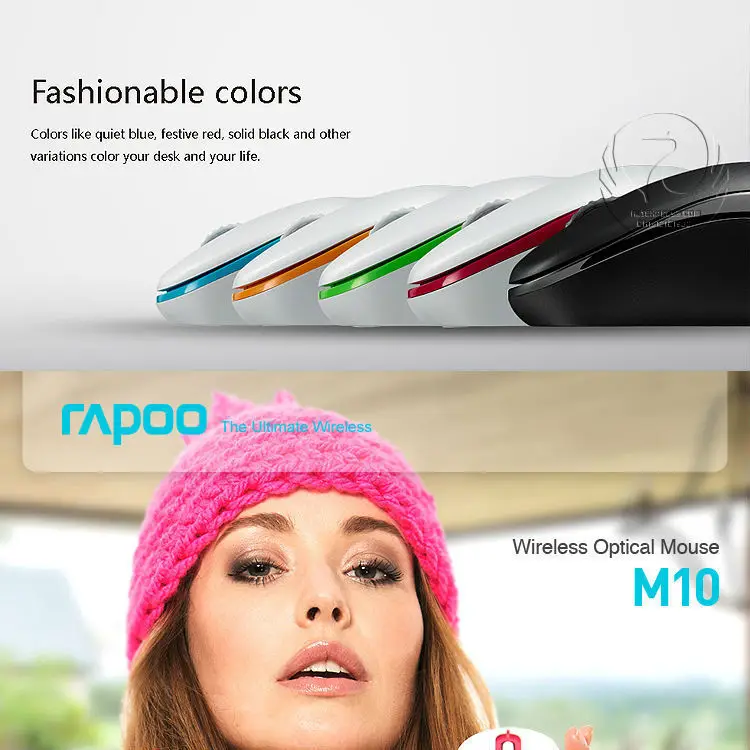 Горячая Распродажа Оригинальная Rapoo M10 2,4 ГГц мини USB оптическая беспроводная мышь для настольного компьютера, компьютера, мыши