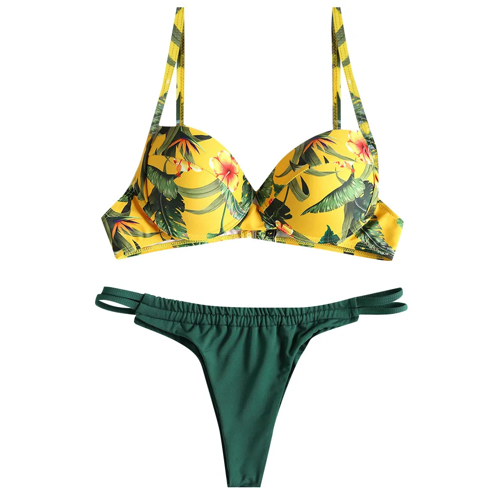 Женский купальник с пуш ап SAGACE Раздельный мягкой бразильской подкладкой и