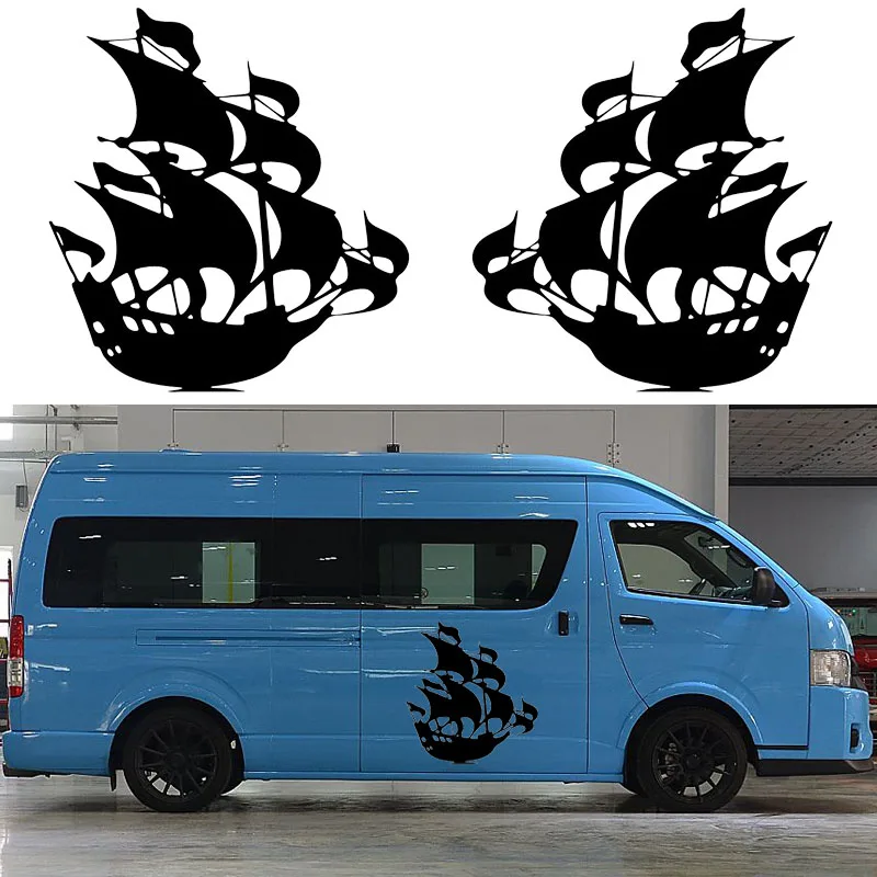 

2x Ship Graphic (one for each side) Camper Van RV Trailer Truck Motor Home Vinyl Graphics Kit Decals Car Stickers