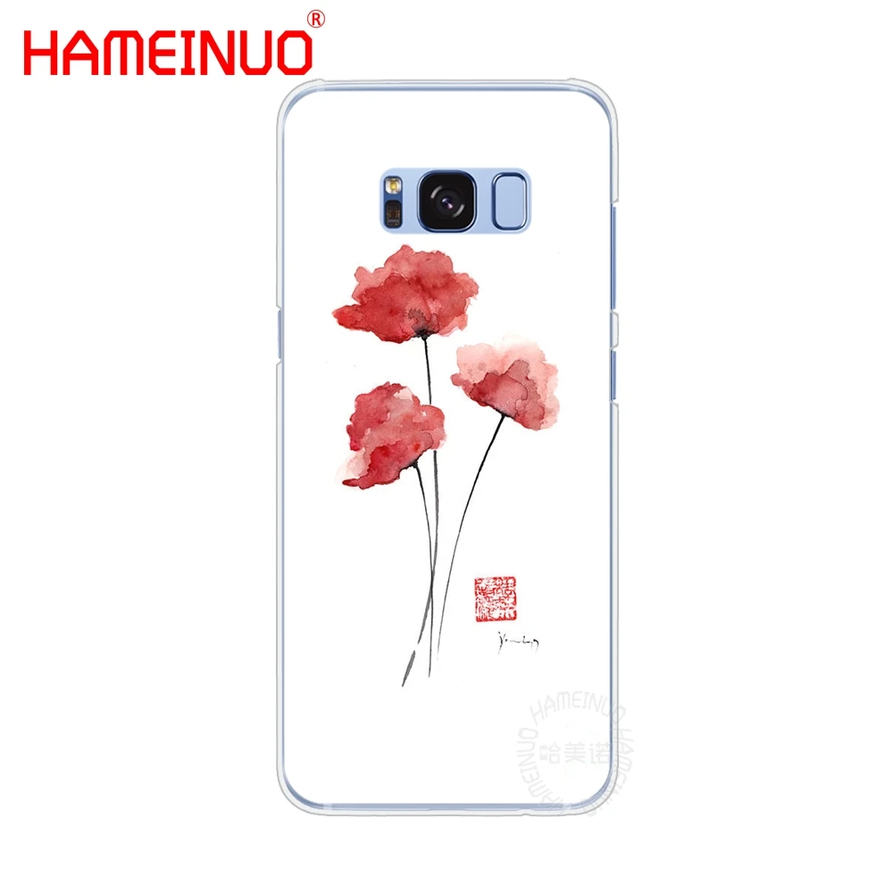 HAMEINUO красных Маков Цветочный узор Чехол для мобильного телефона Samsung Galaxy S9 S7 edge PLUS