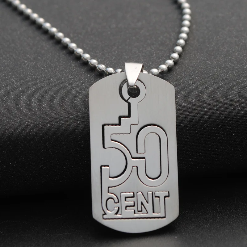 

stainless steel digital 50 cent necklace double-layer Chinese number detachable English alphabet initials dollar Sign necklace