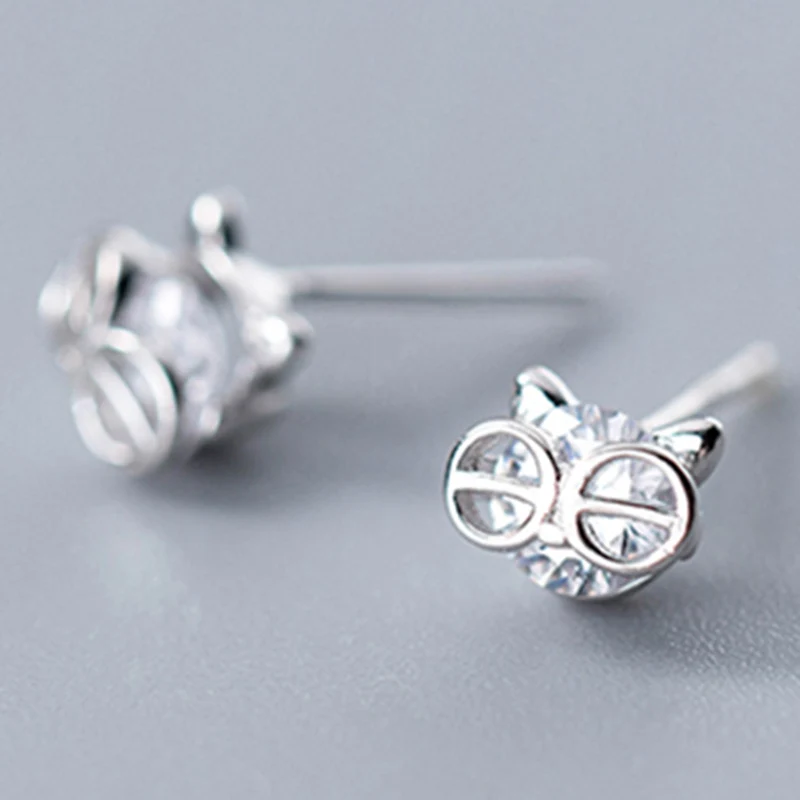 G0466 silver 925 пробы серебряные милые серьги-гвоздики с животными для женщин Повседневный стиль серьги для девочки индивидуальный Стерлинговое Серебро-ювелирные изделия - Окраска металла: G0466 silver
